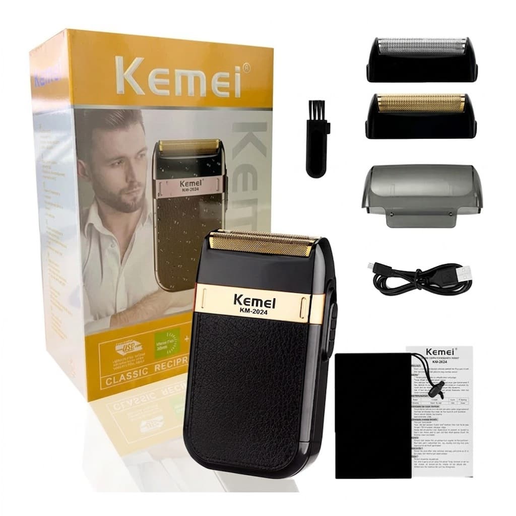 Maquina Aparador/Barbeador e Acabamento Barba/Cabelo Kemei KM-2024