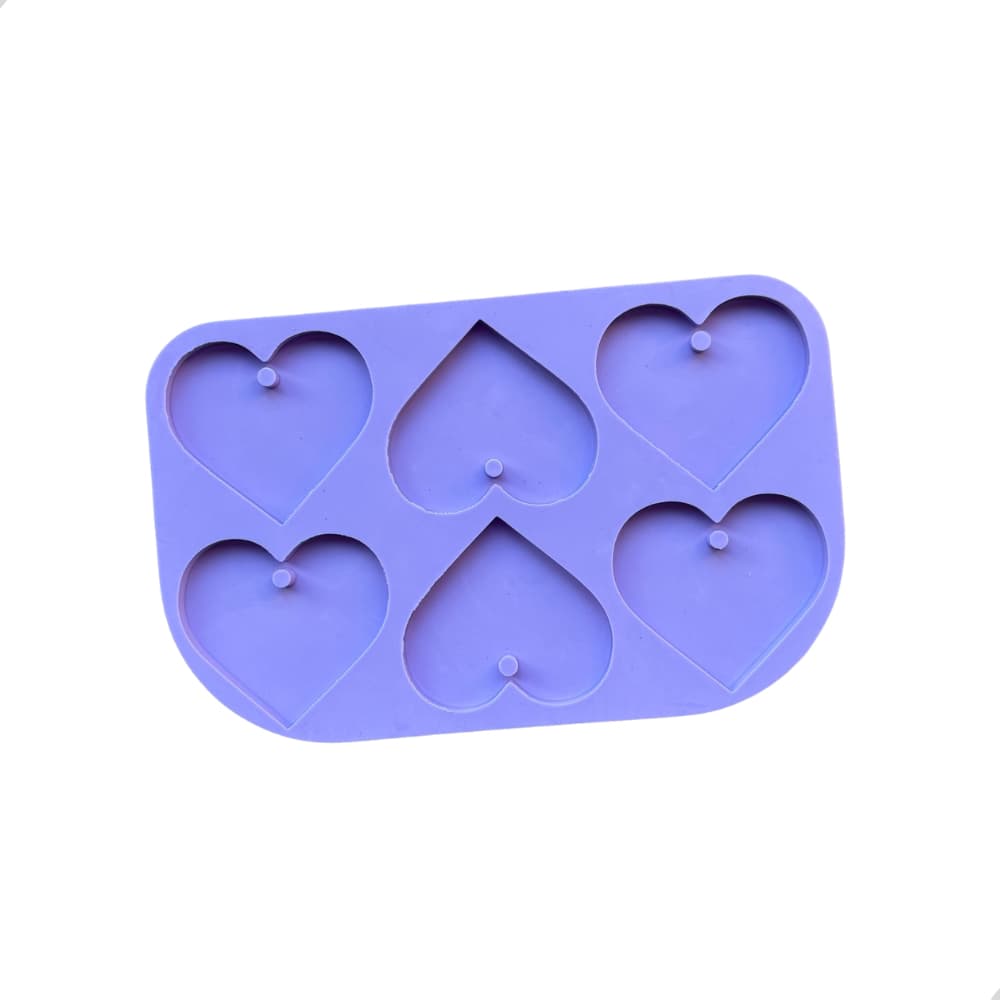 Molde Silicone Bandeja Coração M112 5,5x5cm Resina Pingente