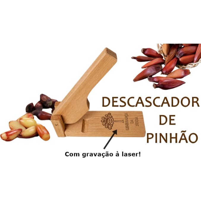 Descascador Abridor de Pinhão Artesanal em Madeira