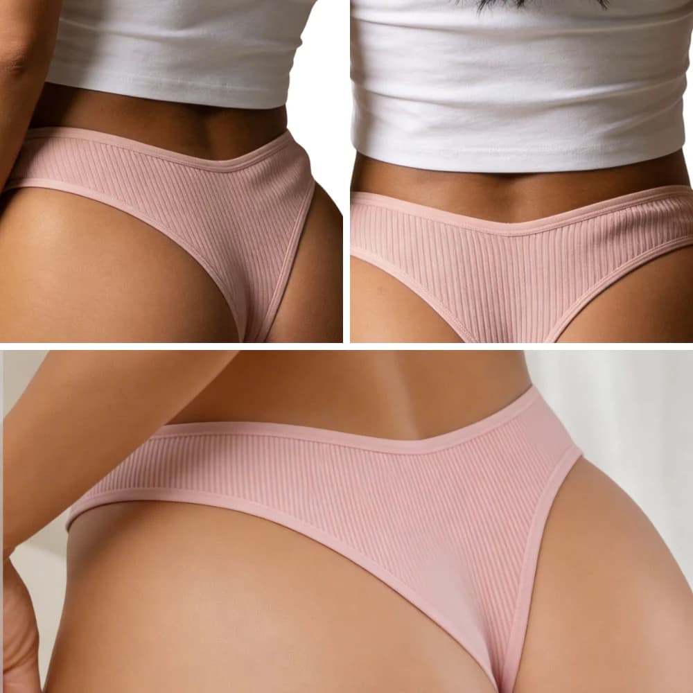 Kit 3 Calcinha De Suede Canelada 100% Algodão Super confortável Fio Básica