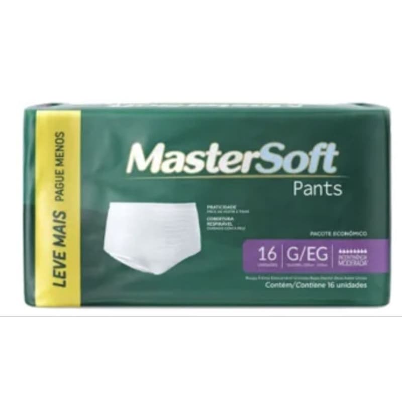 Roupa Intima Descartavel Mastersoft Pants Unissex Tamanho P/M  ou G/XG Com 16 Unid