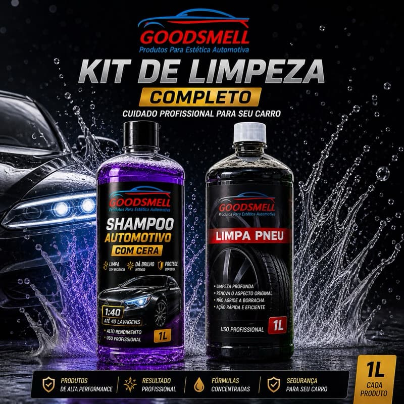 kit Lava auto com cera + Limpa Pneu Pretinho 1 L -baba de camelo-vfloc-vonixx
