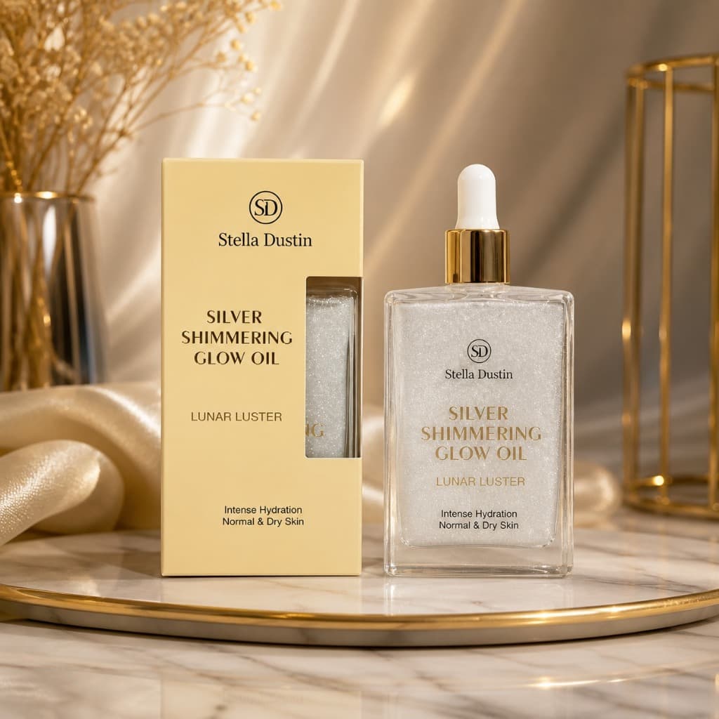 Óleo Corporal Iluminador Stella Dustin Silver Shimmering Glow Oil Lunar Luster Hidratação Intensa Glow Radiante Pele Mac