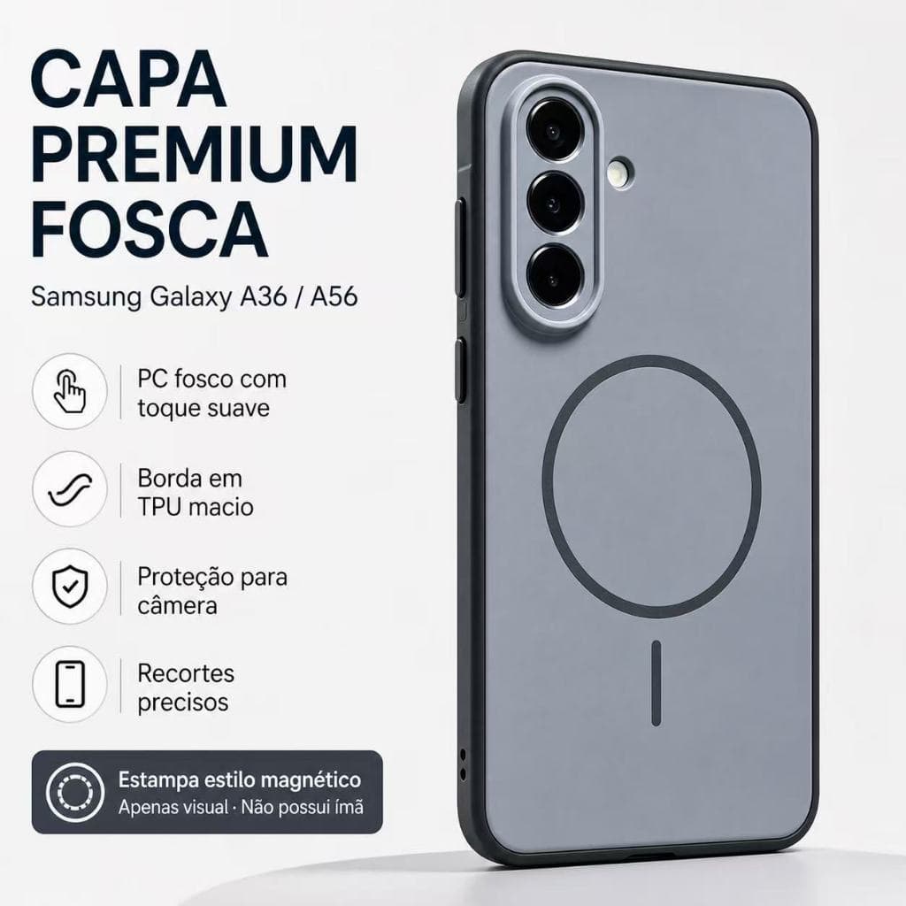 Capa Capinha Samsung A36/A56 Silicone Fosca Anti-queda Anti-dedo Câmera
