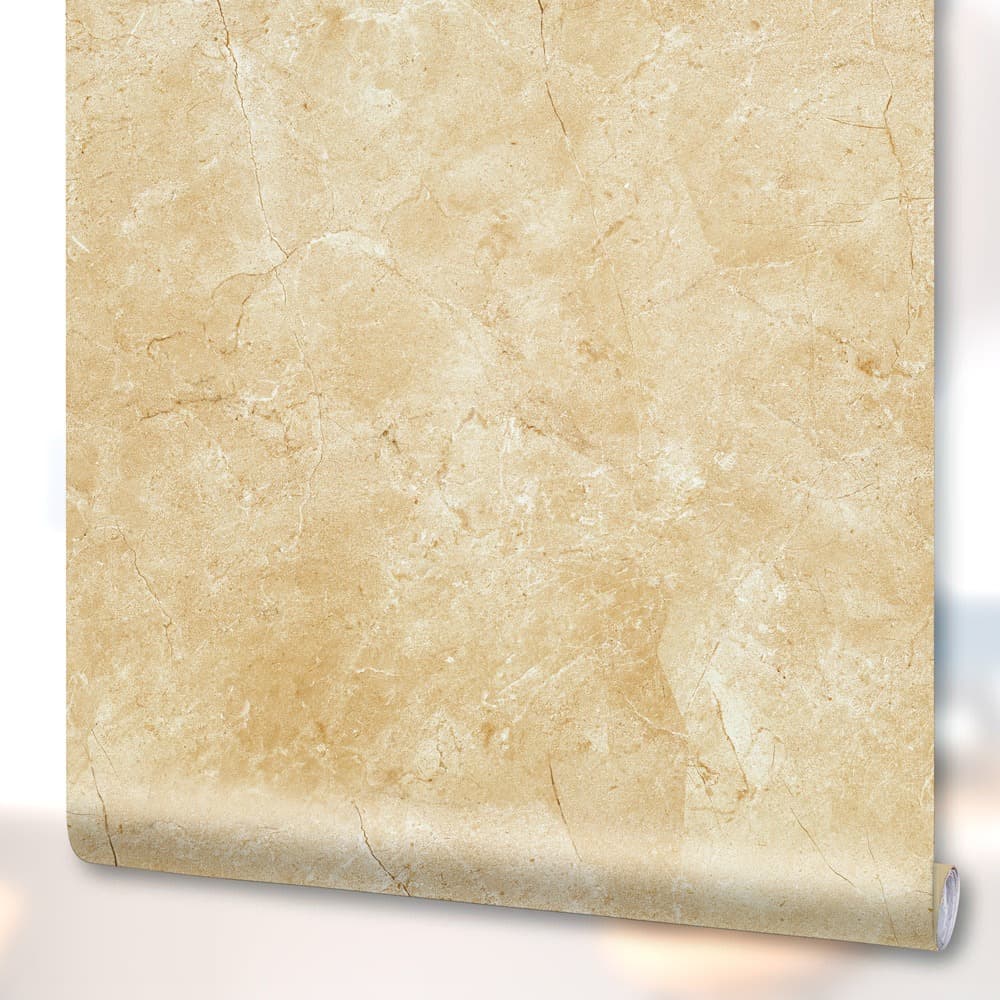 Papel de Parede Adesivo Pedra Mármore Travertino Bege