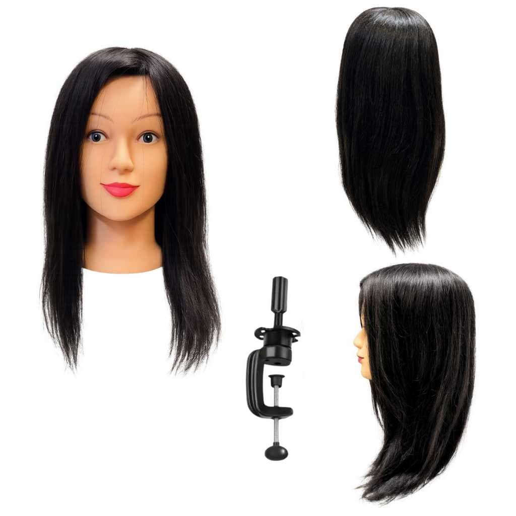 Cabeça De Treino Maniquim Cabelo 100% Humano