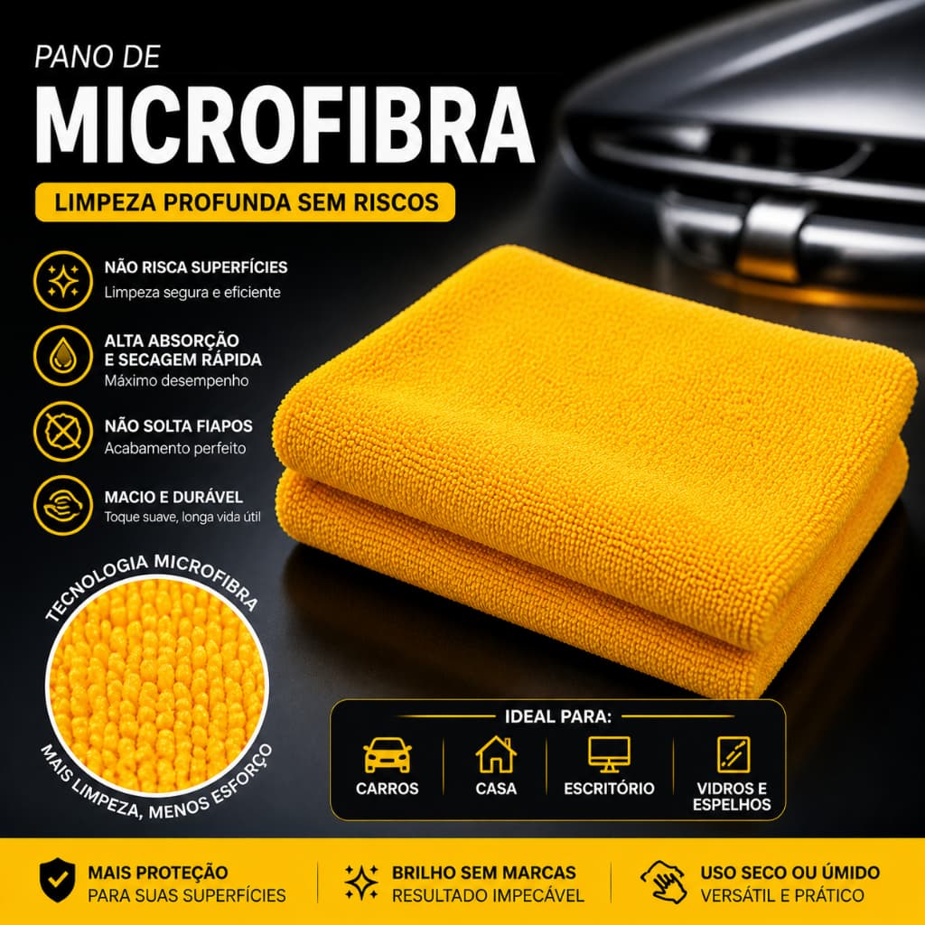 Flanela De Microfibra Auto América Premium 60X40