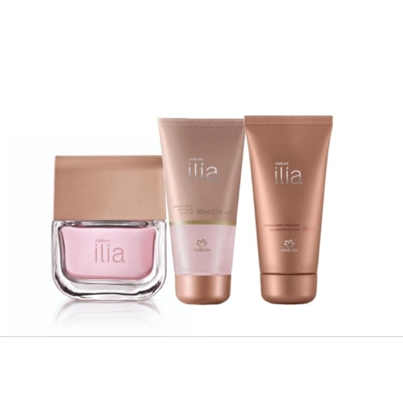 Presente Ília tradicional, Parfum 50 ml+ hidratante corporal 80 ml+ sabonete líquido 80 ml