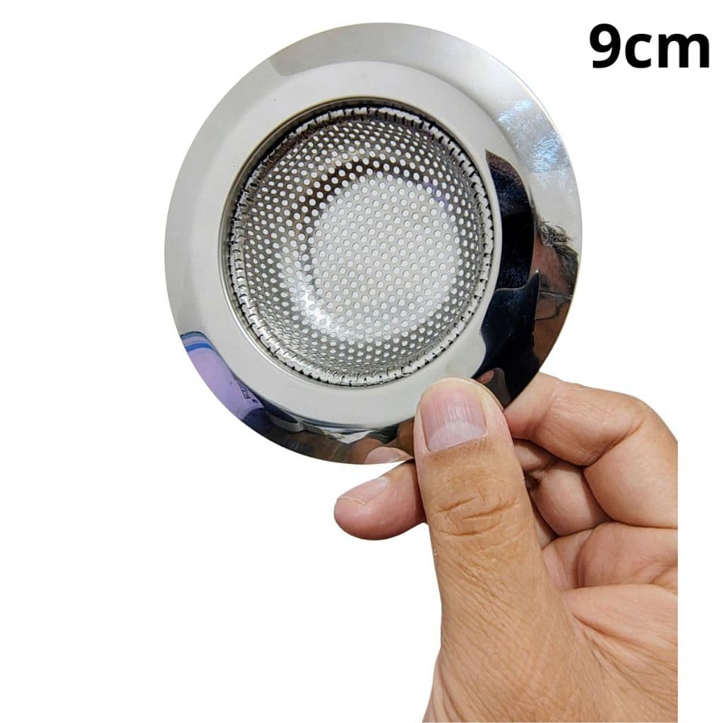 Ralos de Pia Inox Premium 9cm Segura Sujeiras Higiênico Previne Entupimentos em Pias de Cozinha Banheiro e Geral Fácil L