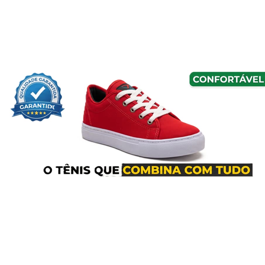 Tênis Casual Lona Clássico Unissex Confortável (Várias Cores)