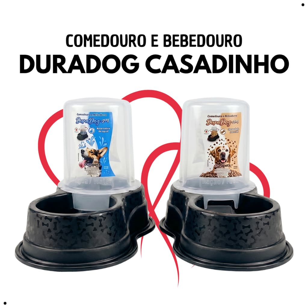 Comedouro e Bebedouro Antiformiga Duradog 2x1 Automático para Cachorro e Gato - Dispenser 1,5L/3L
