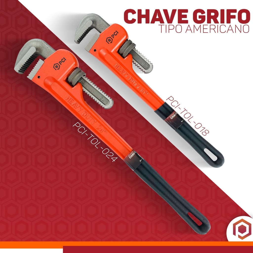 Chave Grifo Para Tubos Uso Profissional Aço Reforçado Encanamento Tipo Americano