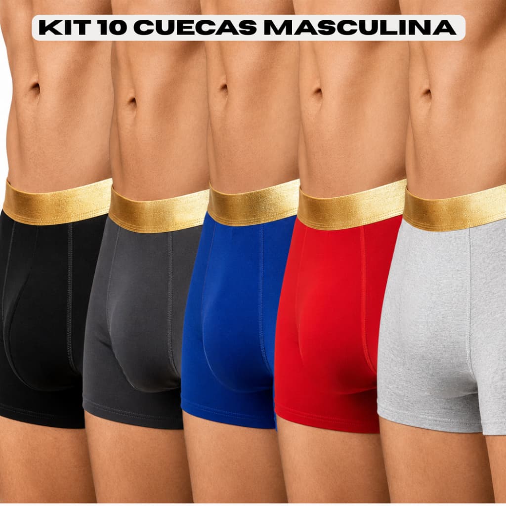 Kit 10 ou 5 Cuecas Boxer Microfibra Masculino Adulto Premium Alta Elasticidade ENVIO IMEDIATO!!