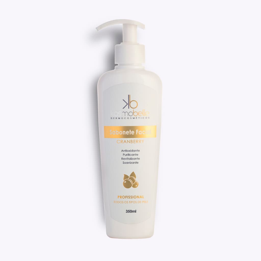 Sabonete Facial Cranberry Kosmobelle 350ml Limpeza Facial e Controle da Oleosidade