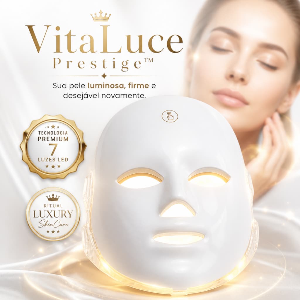 Máscara Facial LED 7 Cores Fototerapia Rejuvenescimento Facial Tratamento Pele Acne Rugas Poros