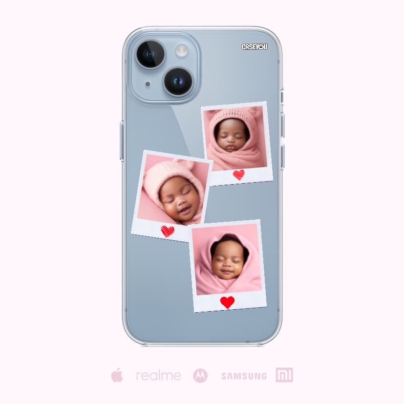 Capinha Celular Personalizada Polaroide com 3 Fotos Alta Qualidade