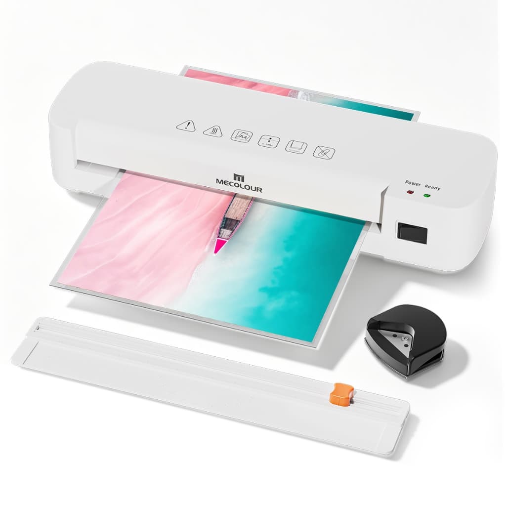 Plastificadora Laminadora A4 3x1 Quente/Fria ,A5 10 Pcs De Plástico+ Cortador De Papel Mecolour