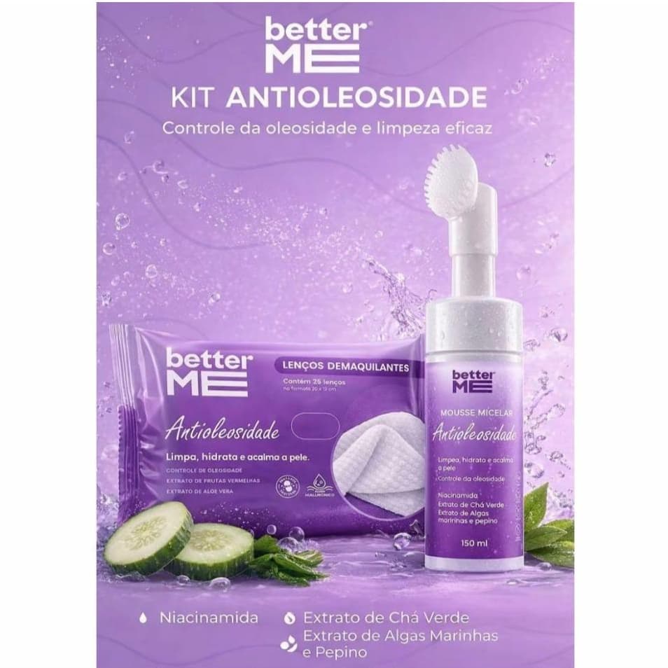 Kit´s Limpeza Facial Mousse e Lenço Demaquilante - Better Me