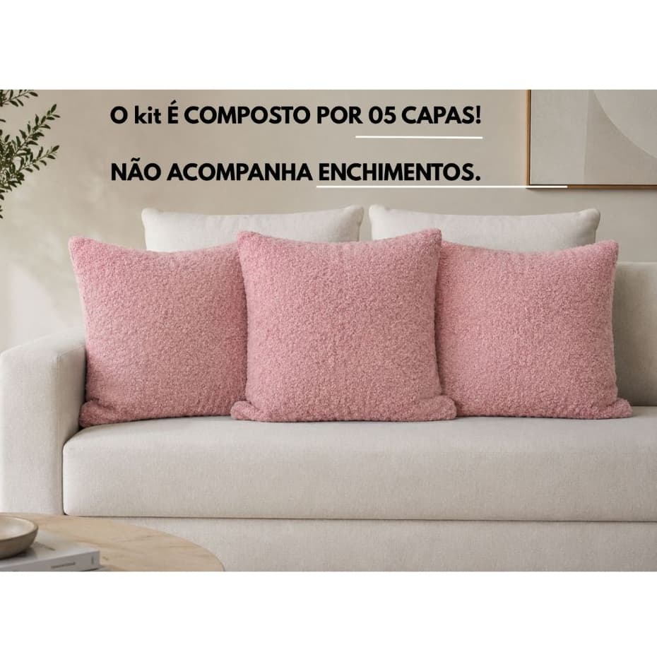 Kit Capa Almofada Charme 5 Peças Conforto