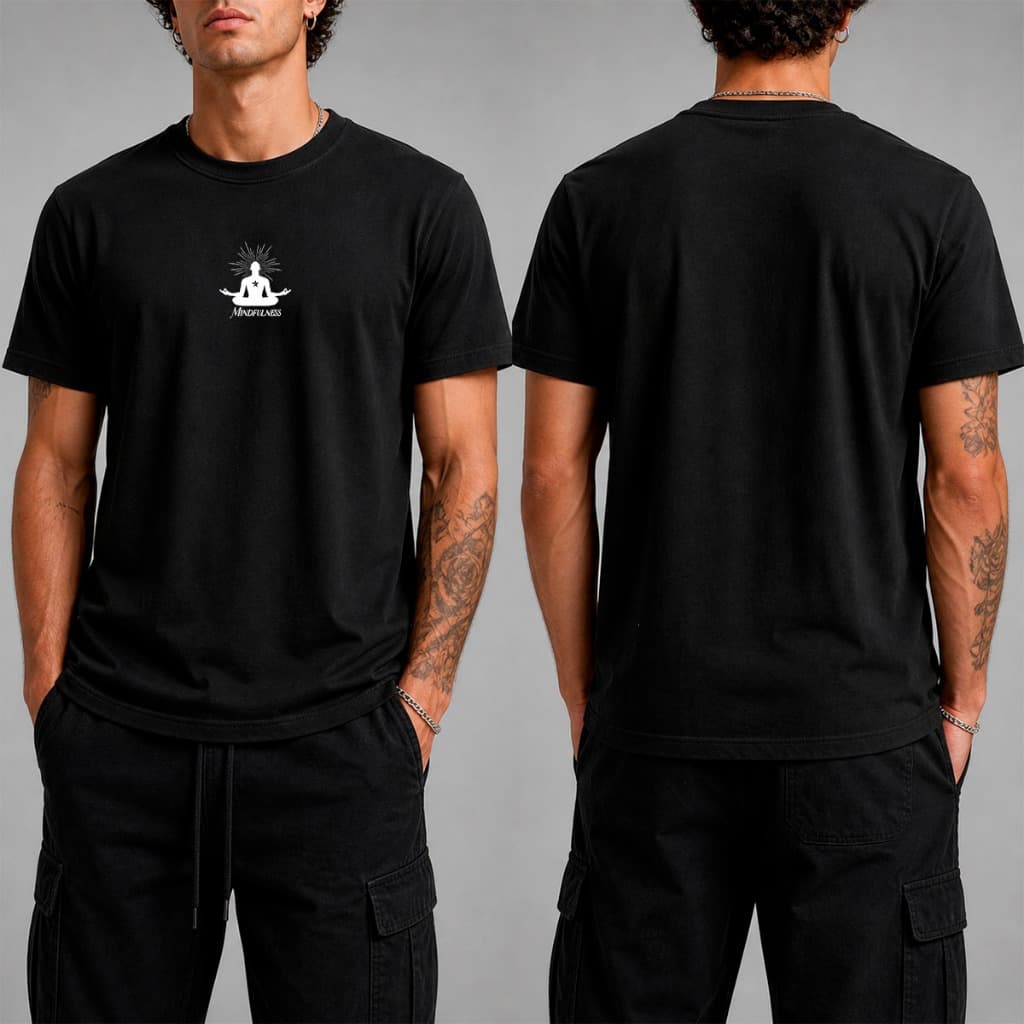 Camiseta Mants Mindfulness Masculina 100% Algodão Camisa Malha Penteada Premium 30.1 Estilosa