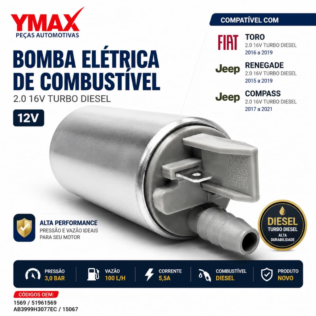 Bomba Elétrica Combustível Diesel Toro Renegade Compass 2.0 Turbo Diesel