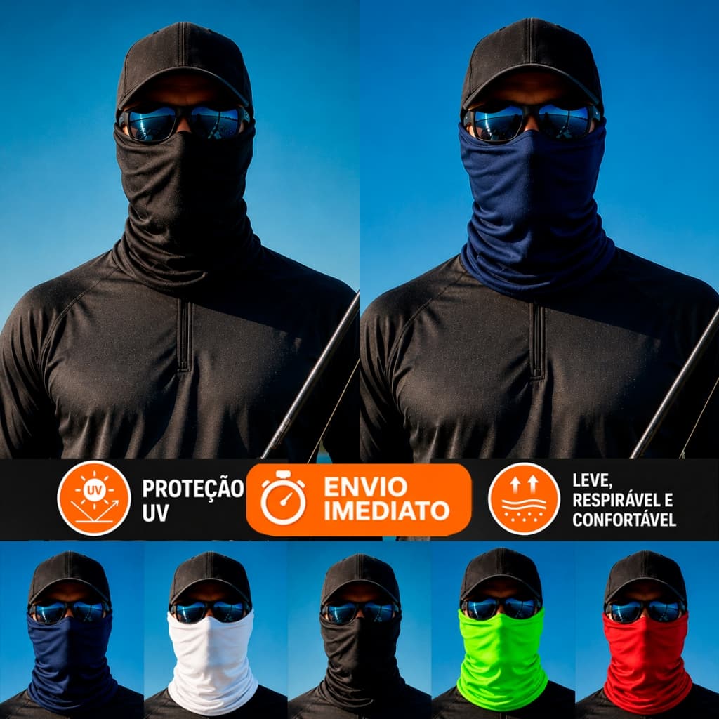 Kit 2 Bandana Gola Balaclava Máscara de Proteção Uv50 Frio