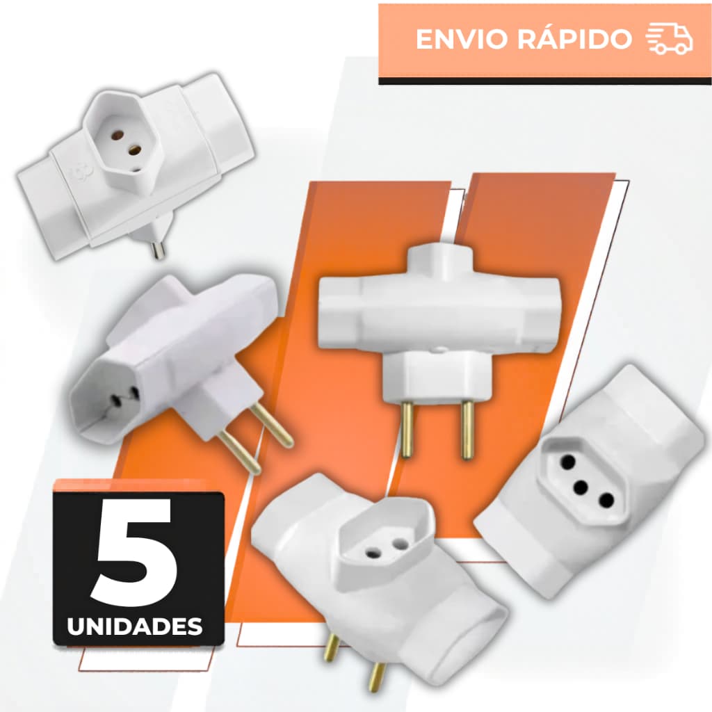 Adaptador Tomada Reforçado Pino Maciço - Aceita Plugs 10A e 20A Bivolt