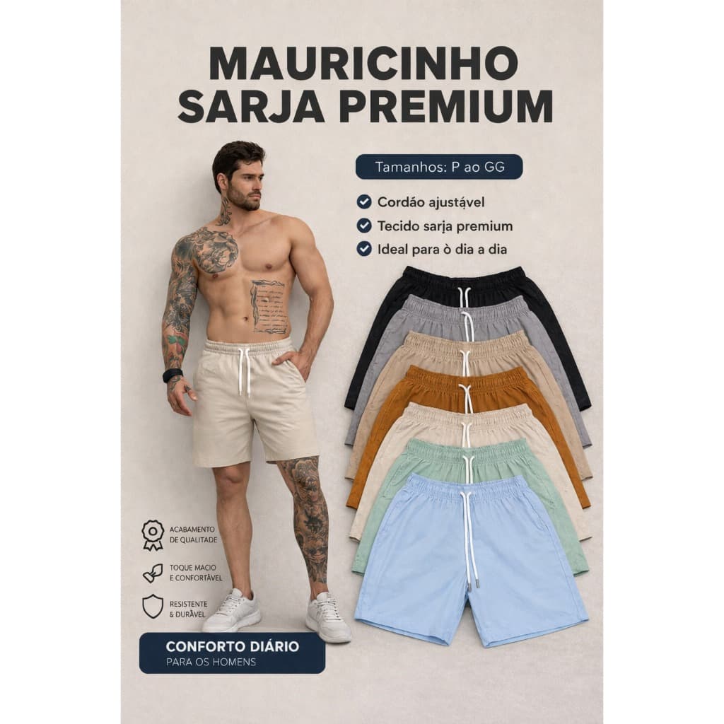 Short Kit 2 Masculino Mauricinho Saja Premium