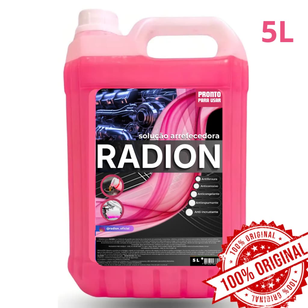 Aditivo Pronto Uso Rosa 5 Litros Arrefecimento Radiador Agua Rosa Carro Caminhao Caminhonete