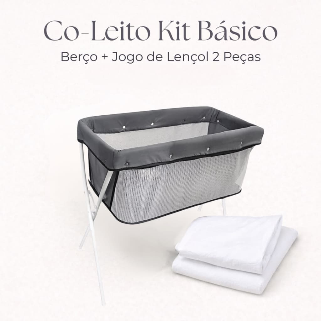 Kit Berço Co Leito Portátil Bebê + Lençol 2 Peças
