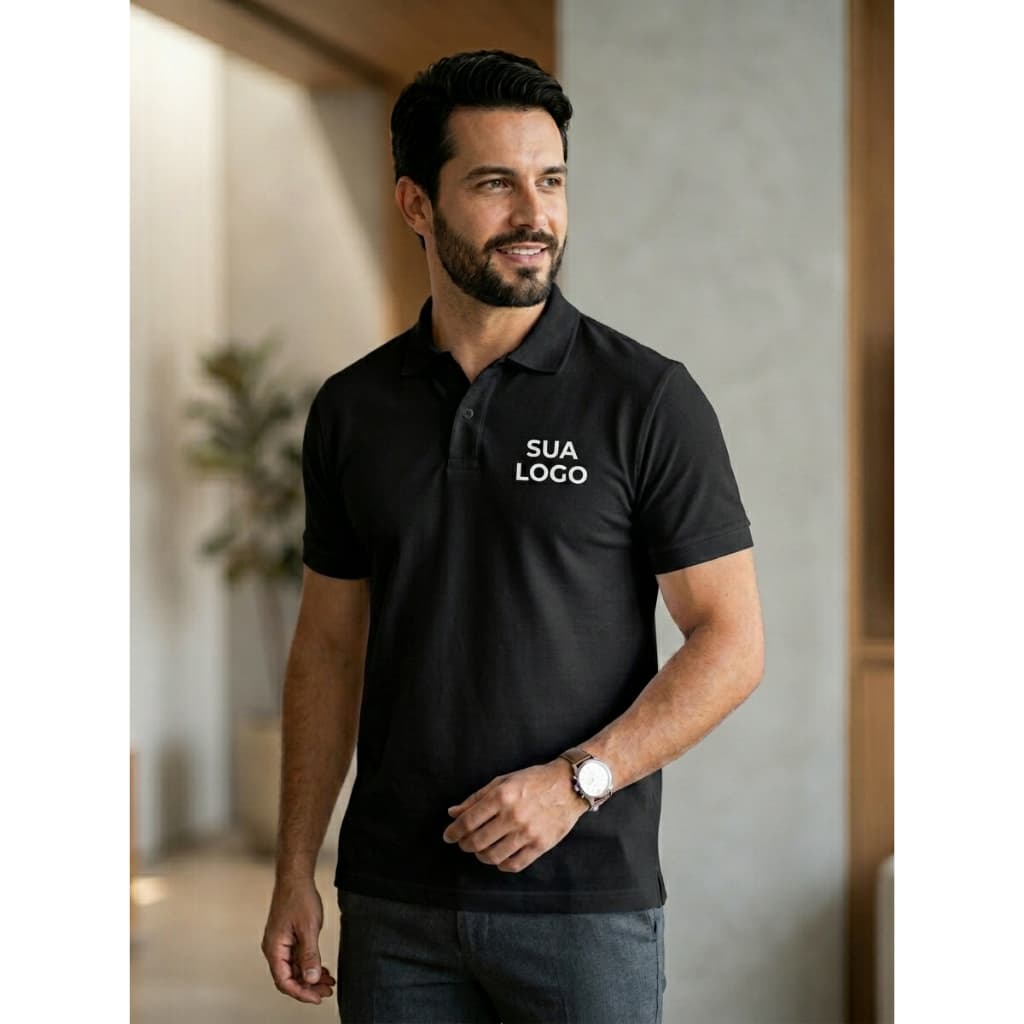 Camiseta Camisa Unissex Polo Personalizada Sua Ideia Uniforme Empresa Estampada Seu Logo Manga Curta