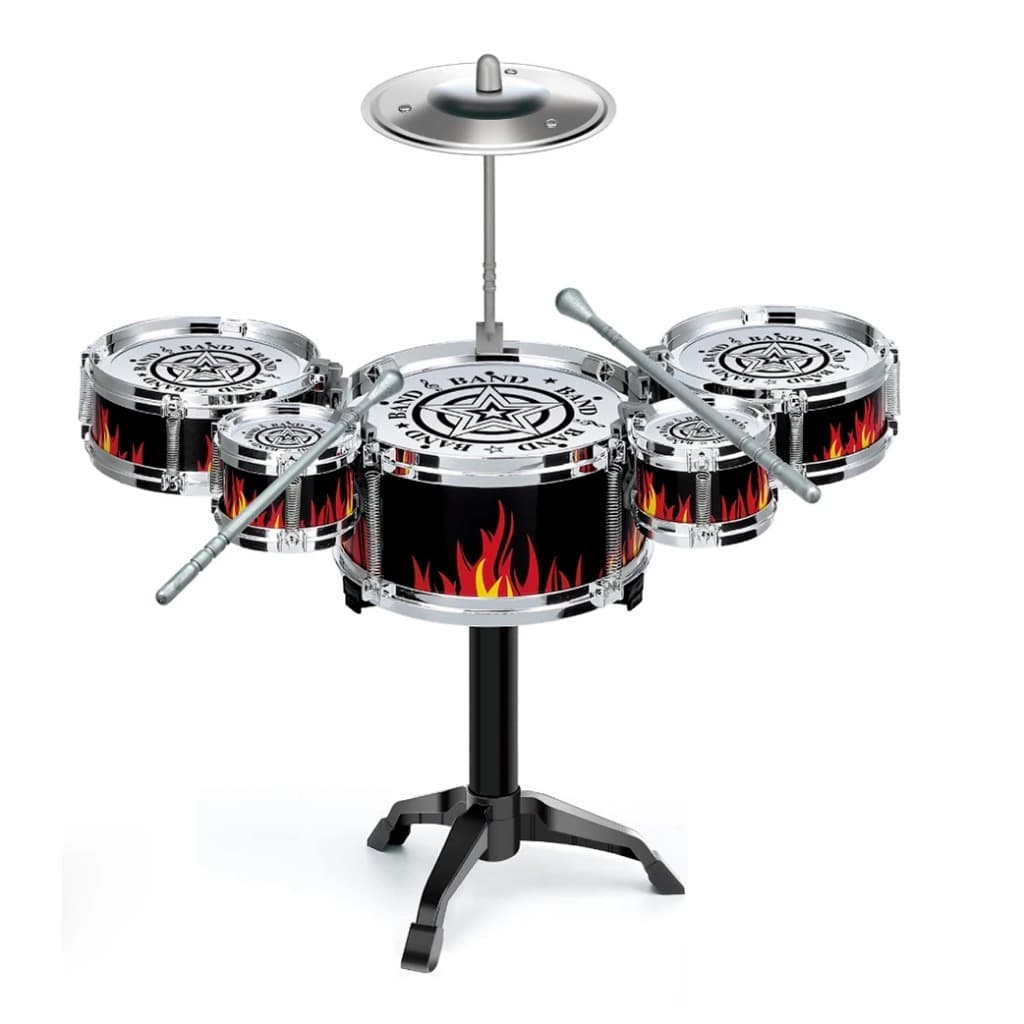 Bateria Musical Infantil Jazz Drum 9 Peças - Mini Bateria Brinquedo Presente Educativo de Facil Montagem