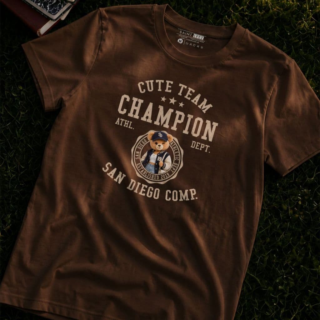 Camiseta Feminina Estampa Urso Estiloso Alta Durabilidade 100% Algodão Não Racha Despojada