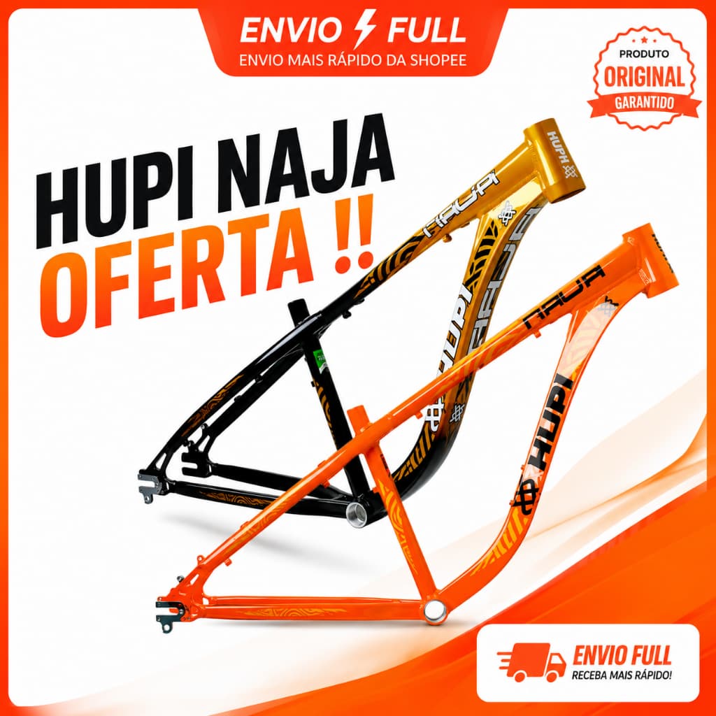 Quadro HUPI Naja V10 Aro 26 Freestyle Alumínio - Ideal para GRAU
