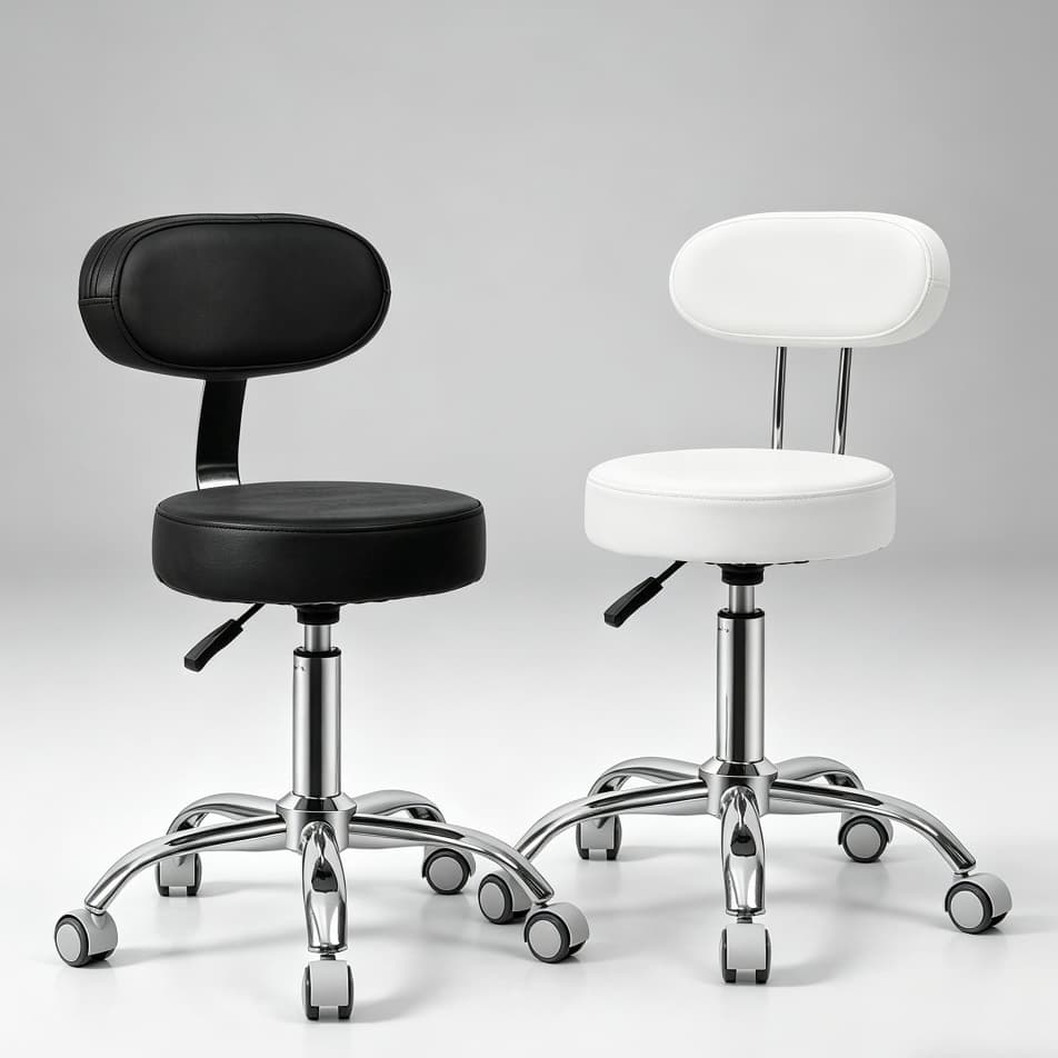 Mocho Giratória Ergonômica C/ Encosto Estética Manicure Dentista Clínica Tatuagem Reforçada