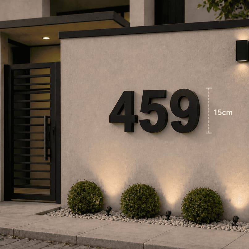 Número Residencial PVC Expandido 30mm 3D Black | Placa Moderna para Casa, Portão e Fachada | Fácil Instalação Envio Full