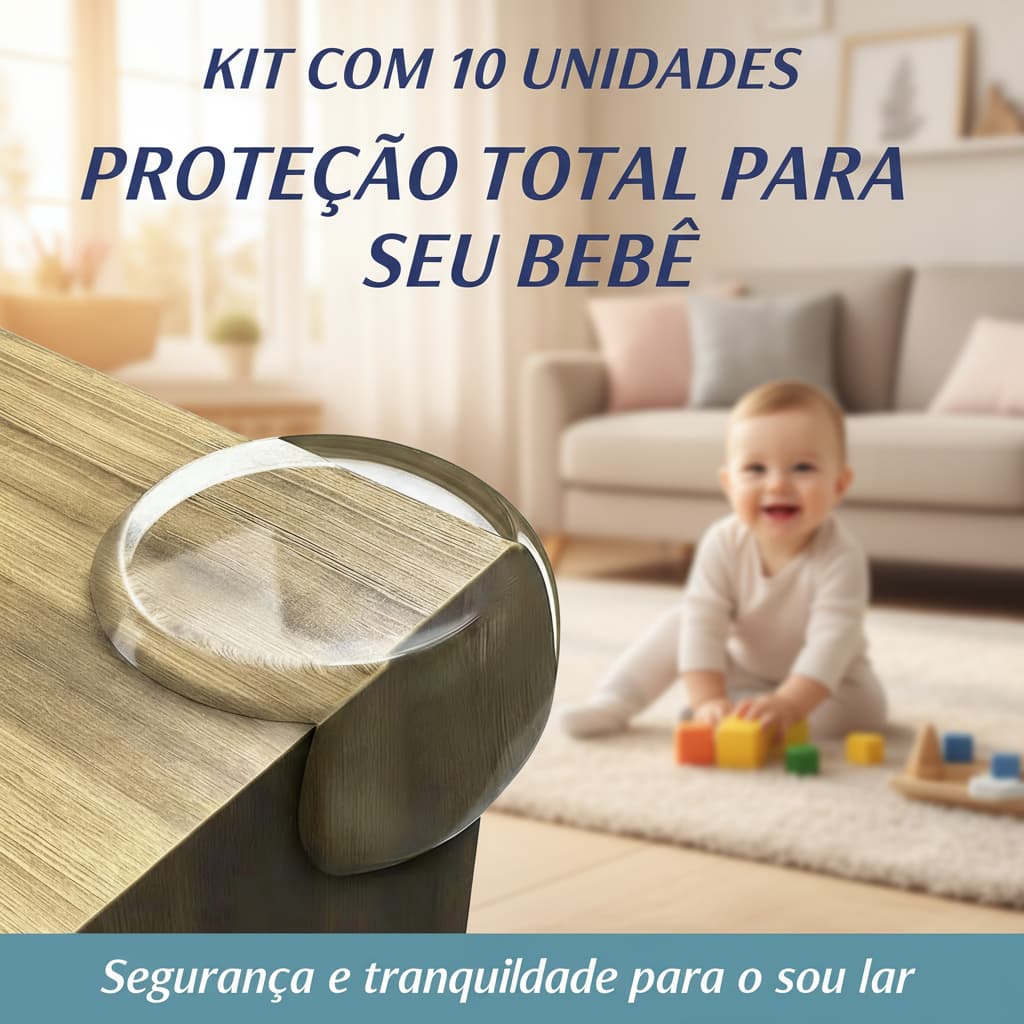 KIT 10 Protetores De Quina Silicone Redondo Para Crianças E Bebes Proteção Promoção