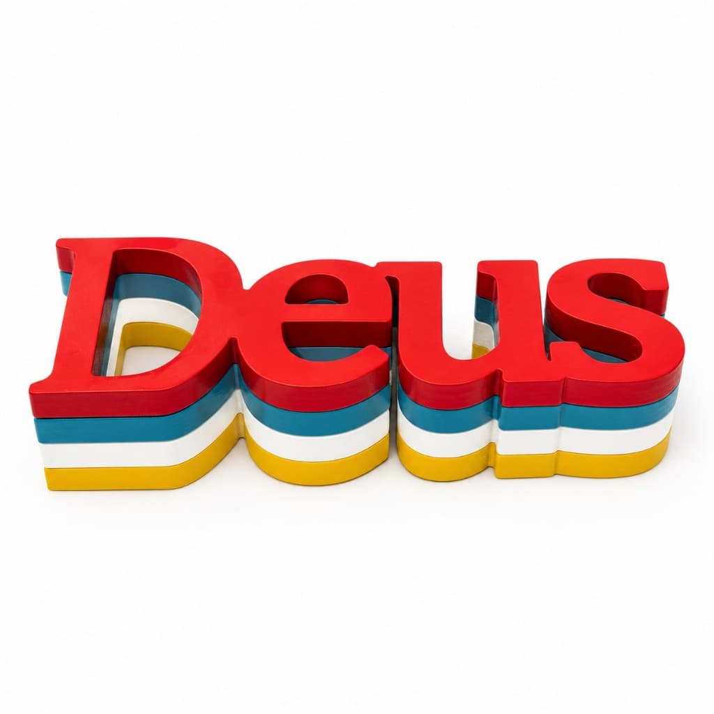 Placa Decorativa Deus 28cm Escritório Sala 4 Variações