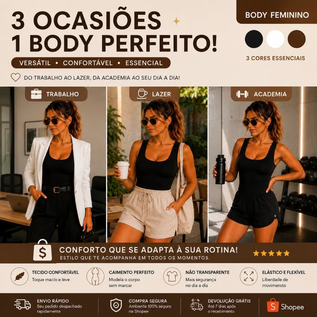 Body Feminino Regata em Suplex Premium com Decote Quadrado,  Modela  o  Corpo  e  Super Confortável.