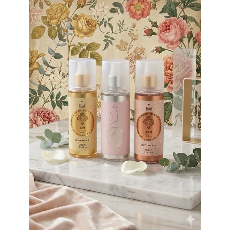 Body Splash Árabe mais vendido  Yara, Sabah, Asad, Oud, Bourbon- 200ml Bello Charme original