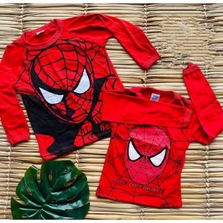 Camiseta Manga Longa Homem Aranha Personagens 100% Algodão Camisa Infantil Personagens