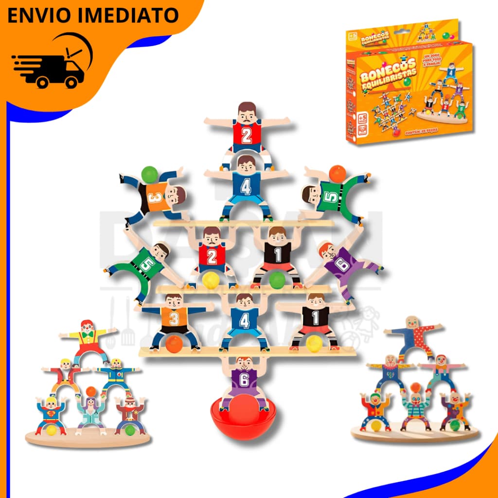Jogo de Equilíbrio Caiu Perdeu Torre de Equilíbrio Louca Bonecos de Plástico