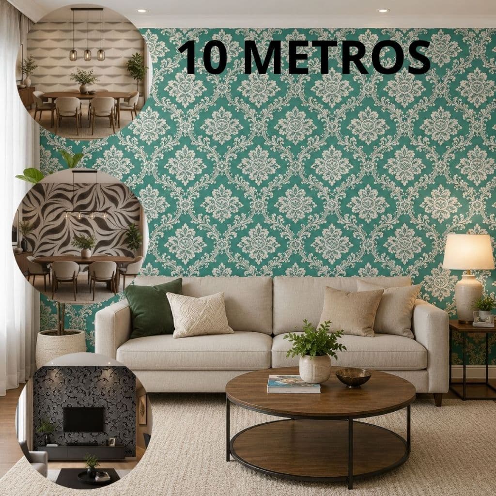Papel de Parede Decorado Autoadesivo Decoração Casa Quarto Lavável Rolo Adesivo para Casa 10m x 45cm
