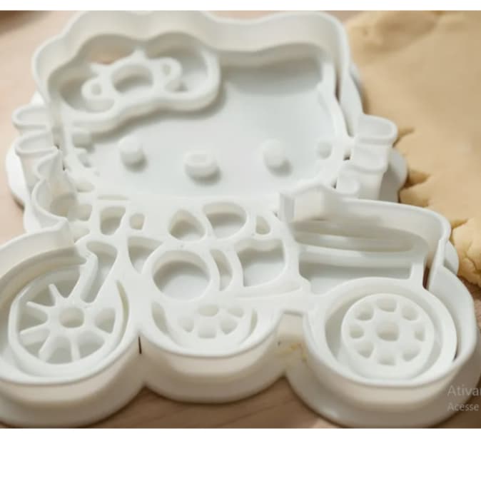 Kit 6 Cortador Marcador Carimbo Hello Kitty Massinha Bolacha 7 Cm
