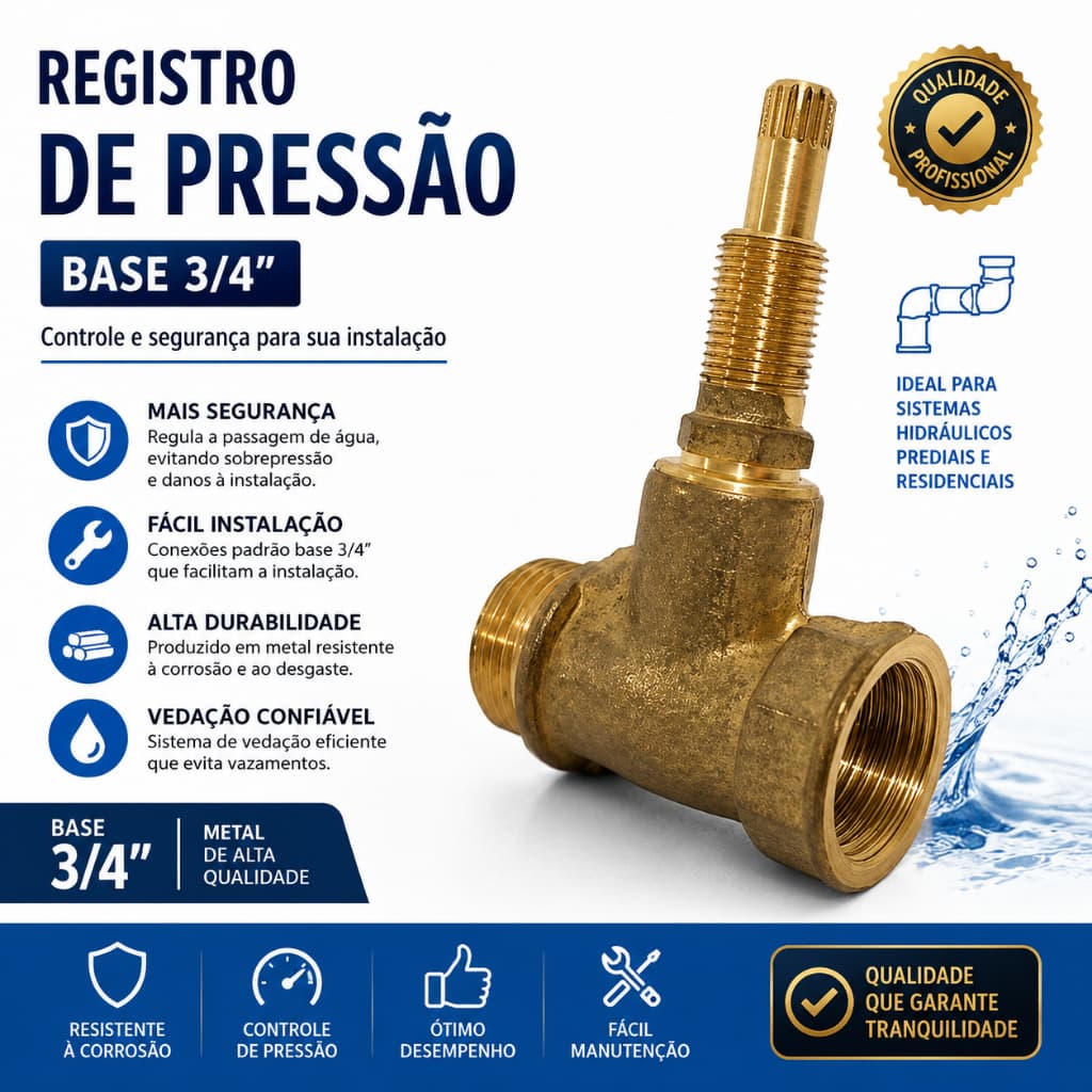 Registro de pressão 3/4 Metal excelente para Chuveiro