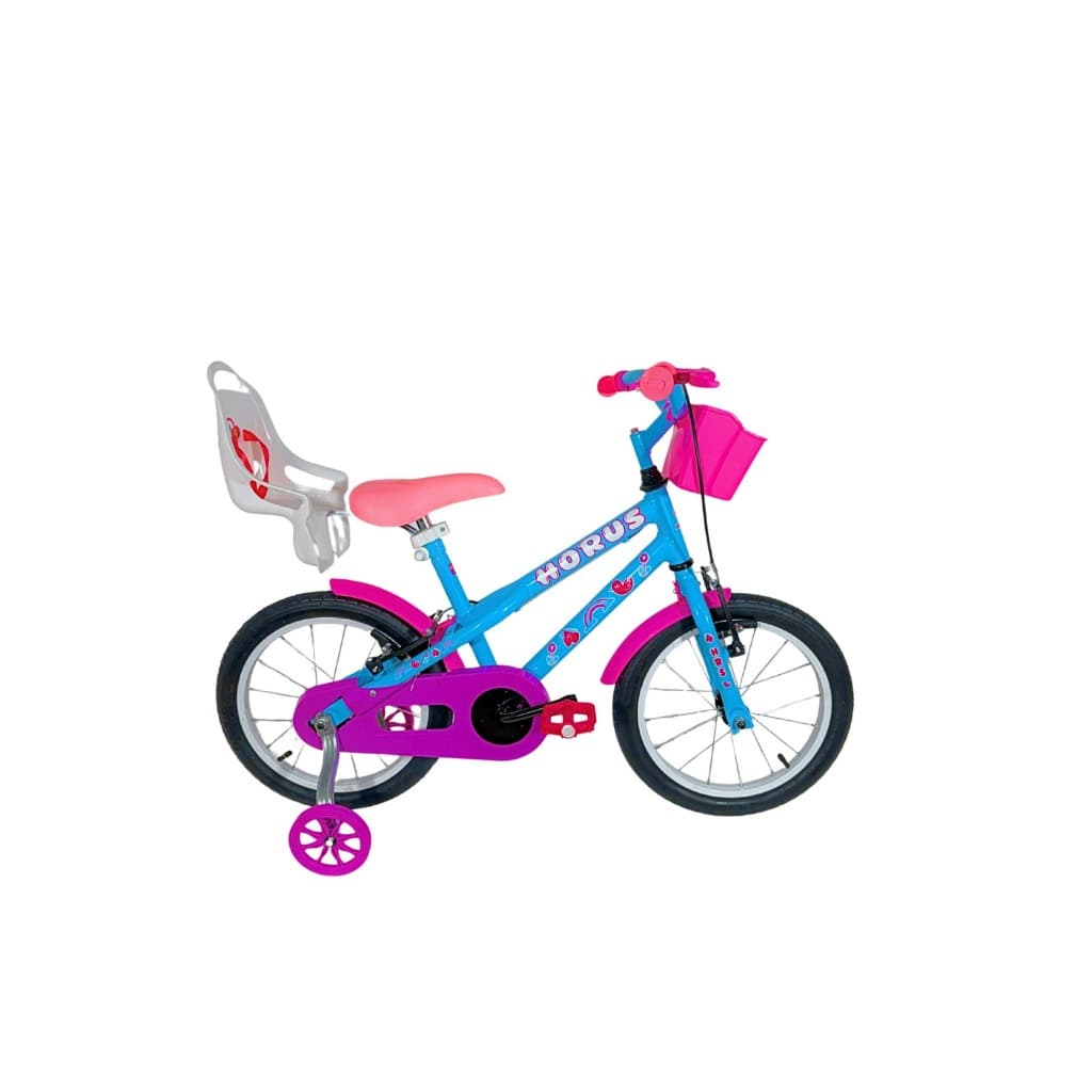 Bicicleta Aro 16 Feminina Com Cadeirinha de Boneca e Rodinha NV