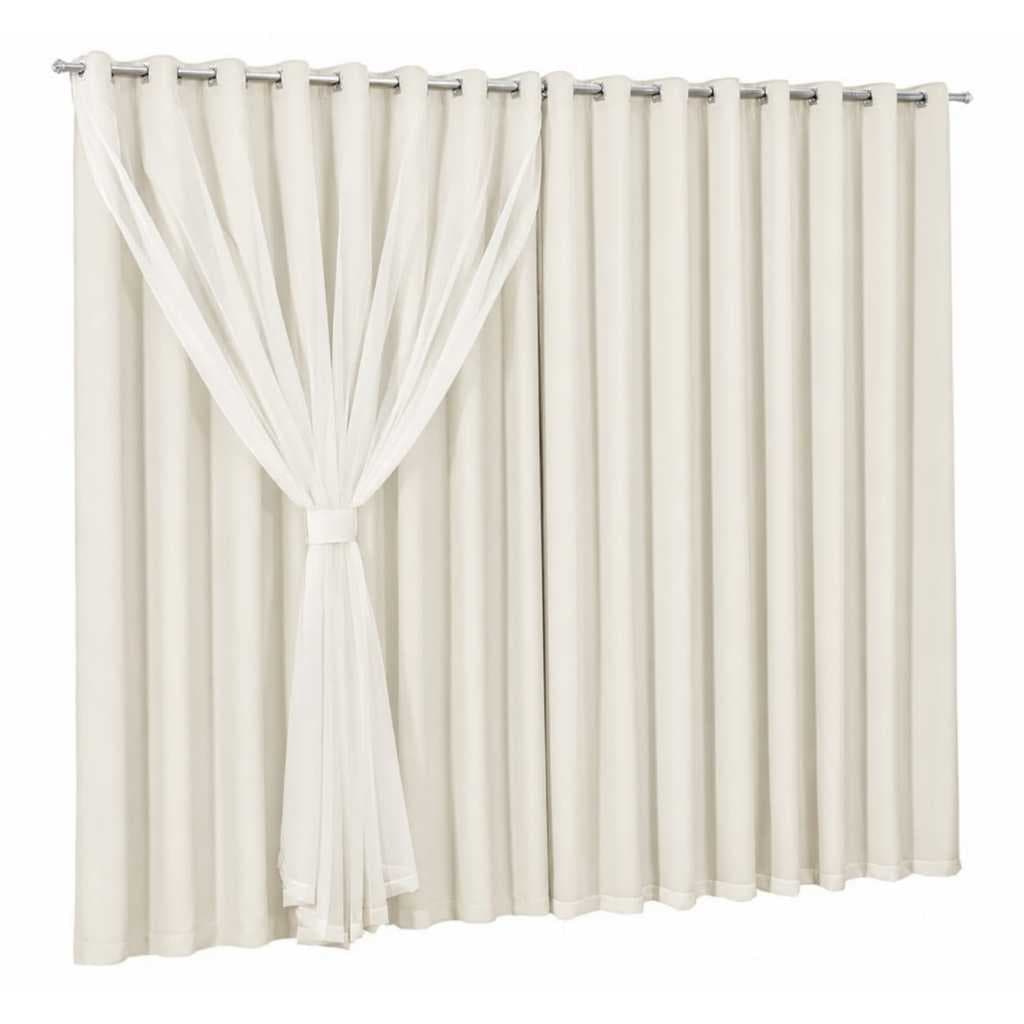 CORTINA CORTA LUZ TECIDO COM VOIL 2,70L X 2,30A