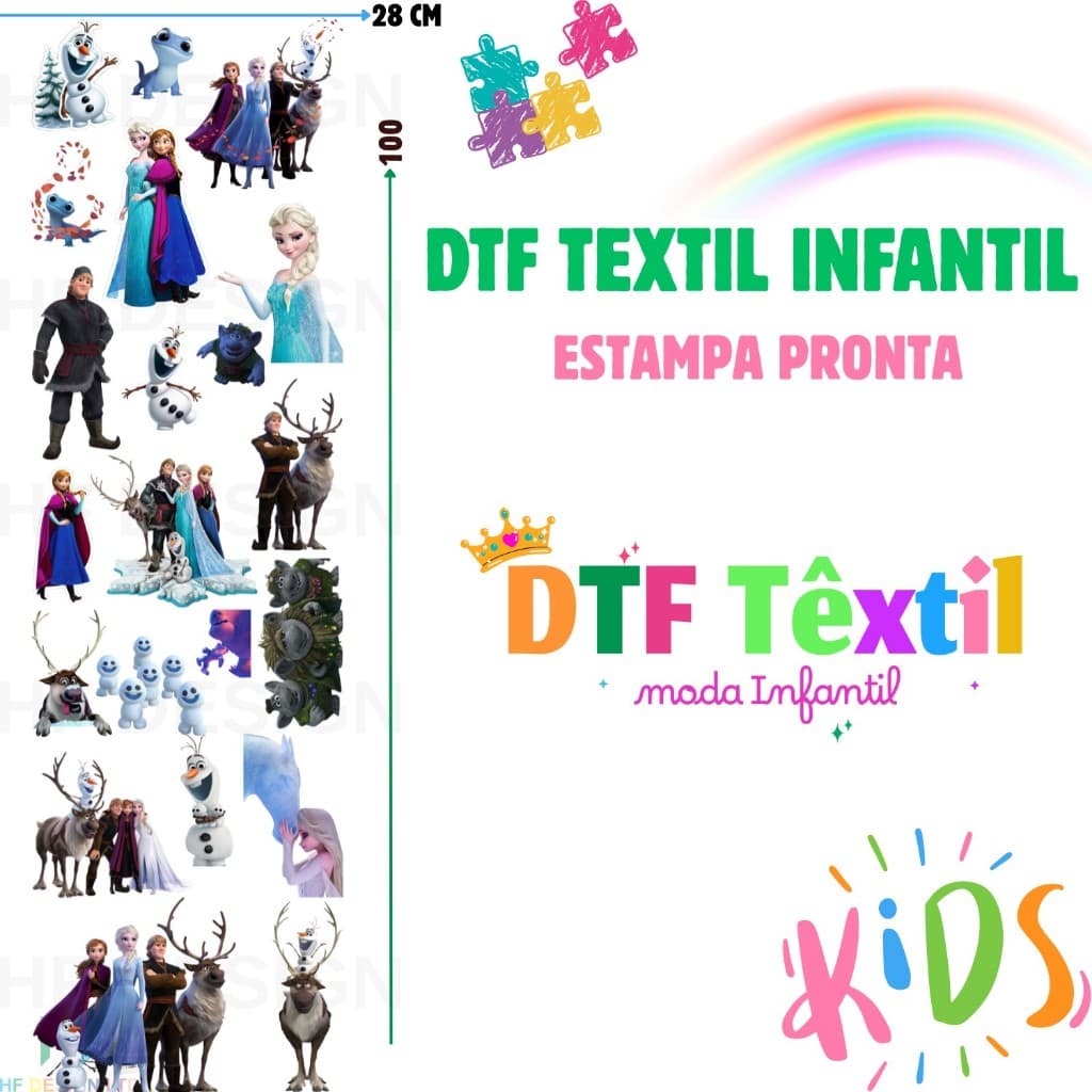 DTF Textil Aplique Termocolante Infantil Para Tecidos Estampa Pronta Ref807 Envio 24hs