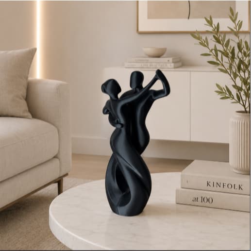 Escultura Decorativa Casal Dançando Valsa em 3D – 18 cm  Arte Moderna para Sala e Aparador