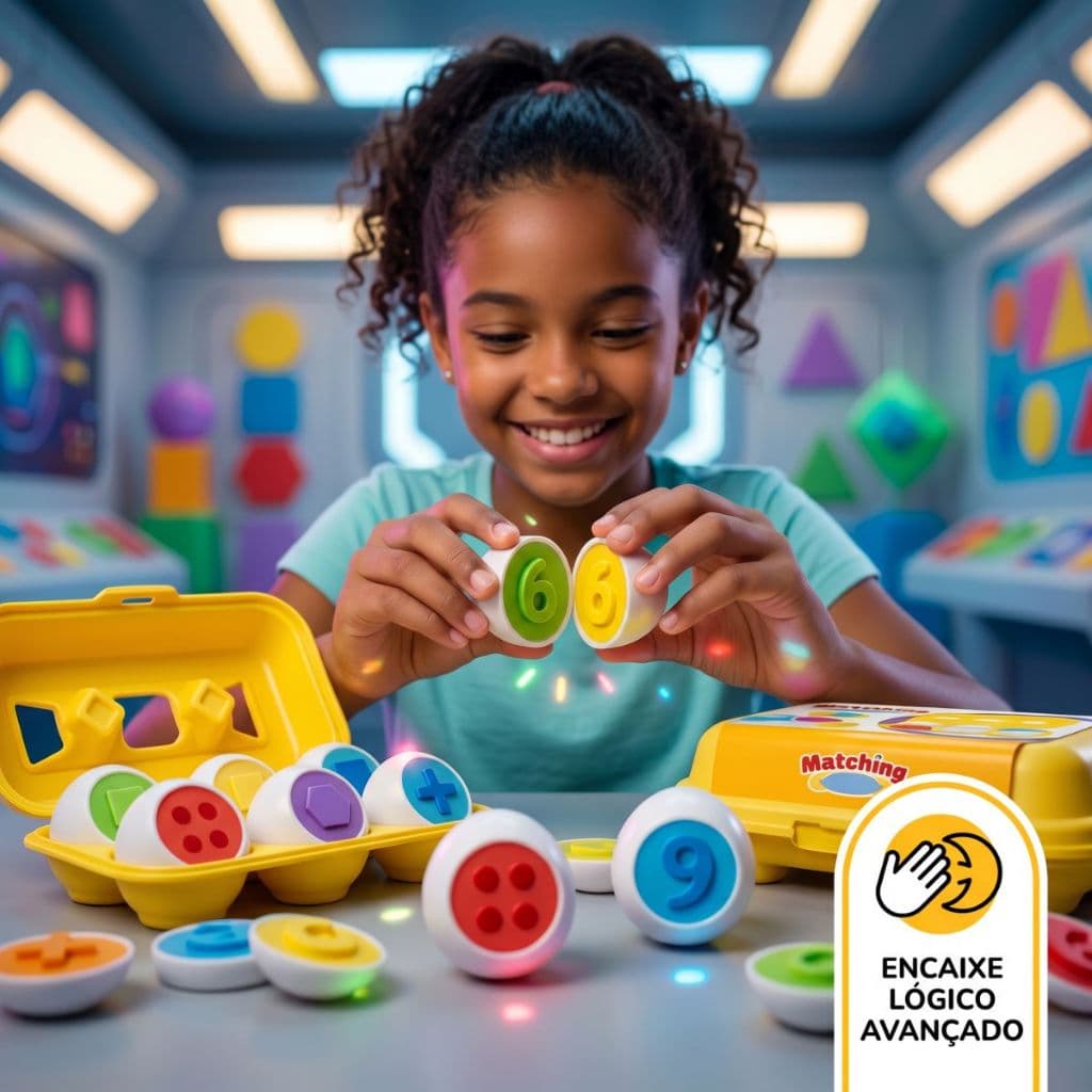 Brinquedo Educativo Montessori Infantil Caixa Ovos De Encaixar Formas Geométricas e Cores